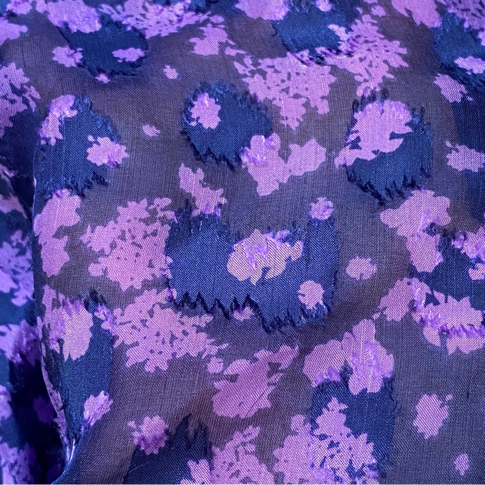 3.1 PHILLIP LIM BLUE PURPLE FLORAL PRINT v-neck ZIP UP SILK BLOUSE TOP - Picture 7 of 9